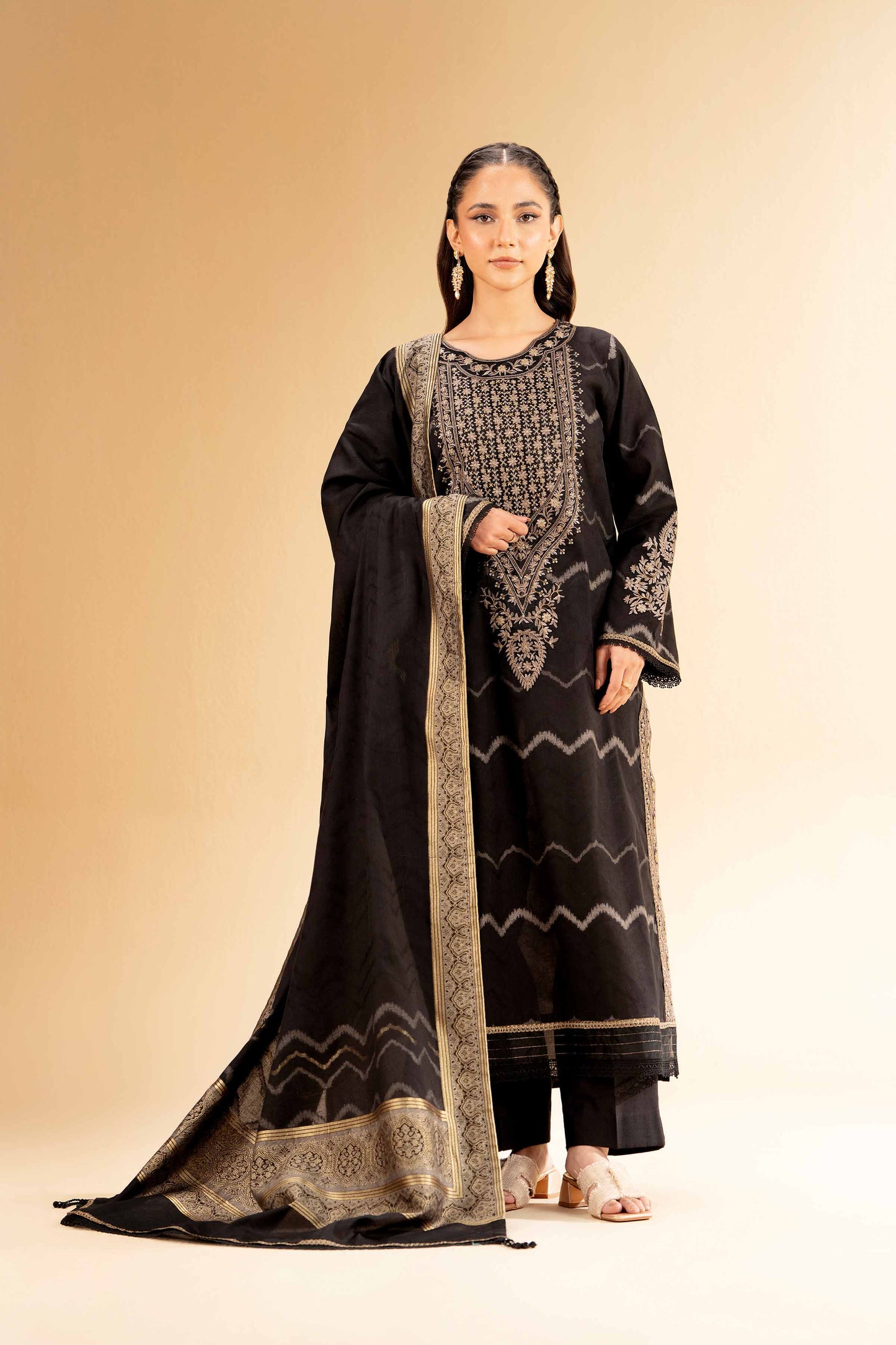 3 Piece - Jacquard Embroidered Suit - 42501398