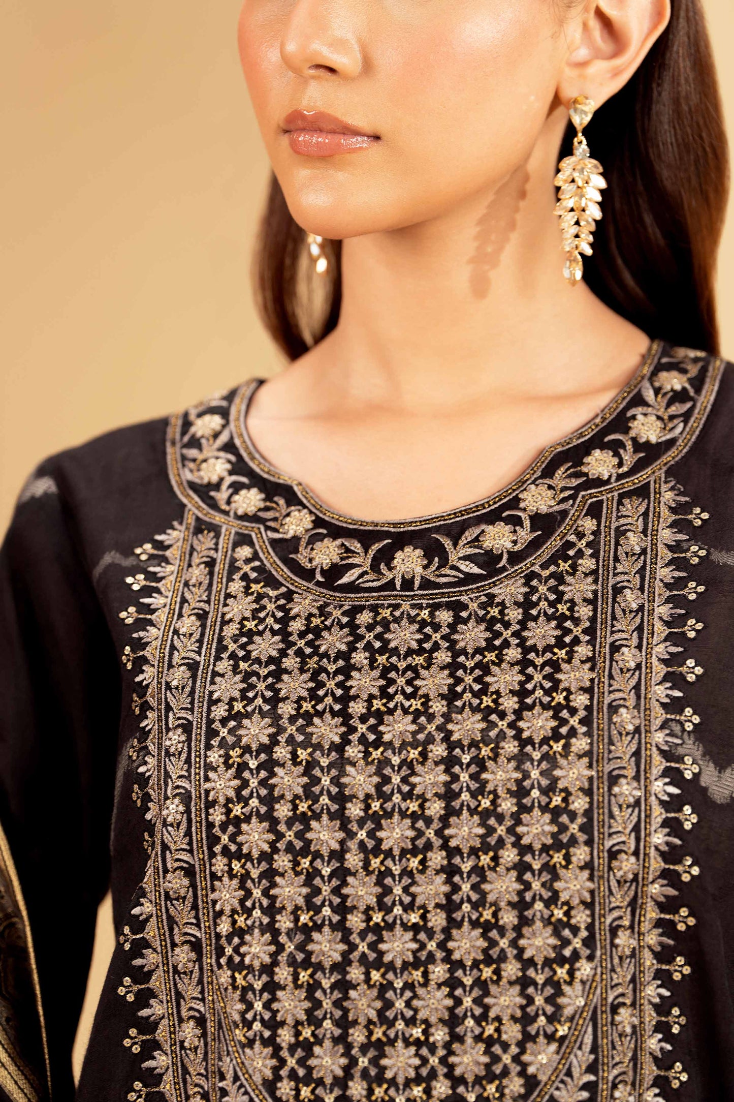 3 Piece - Jacquard Embroidered Suit - 42501398