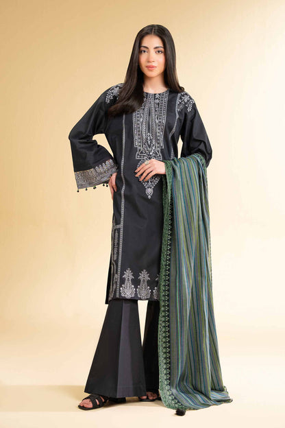 3 Piece - Printed Embroidered Suit - 42501652