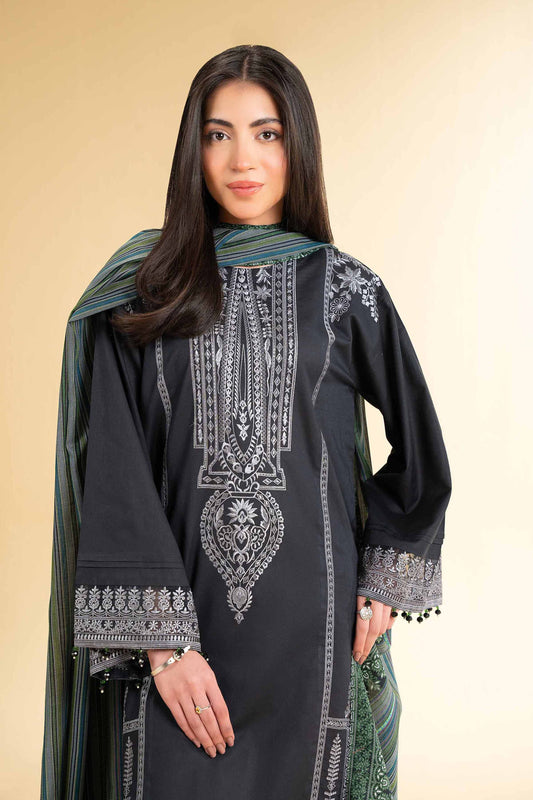 3 Piece - Printed Embroidered Suit - 42501652