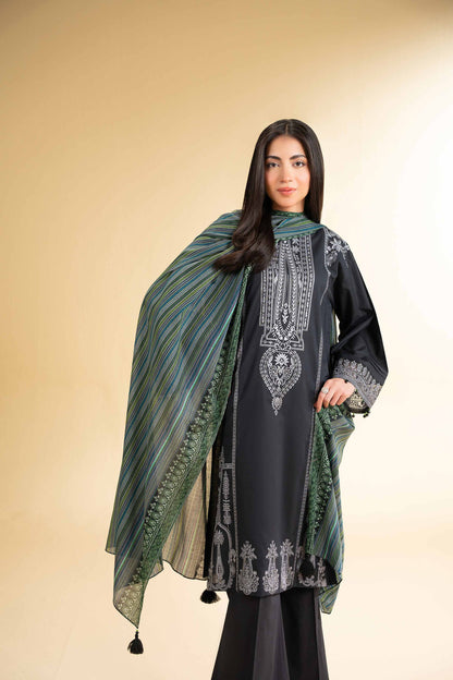 3 Piece - Printed Embroidered Suit - 42501652