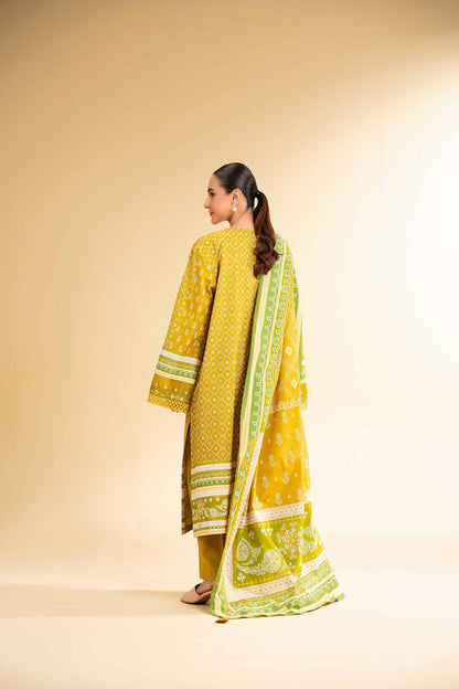 3 Piece - Flatbed Paste Embroidered Suit - 42501659