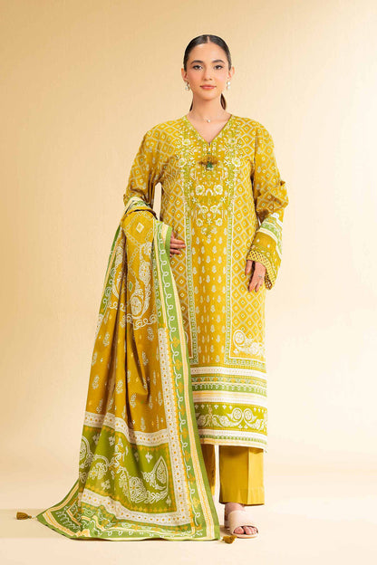 3 Piece - Flatbed Paste Embroidered Suit - 42501659