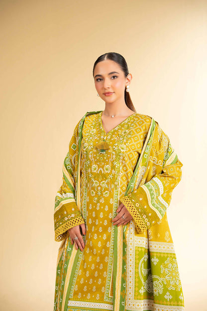 3 Piece - Flatbed Paste Embroidered Suit - 42501659