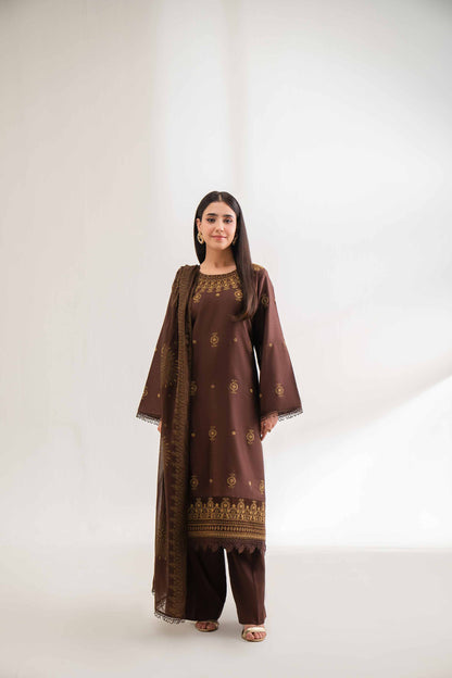 3 Piece - Printed Embroidered Suit - 42501913