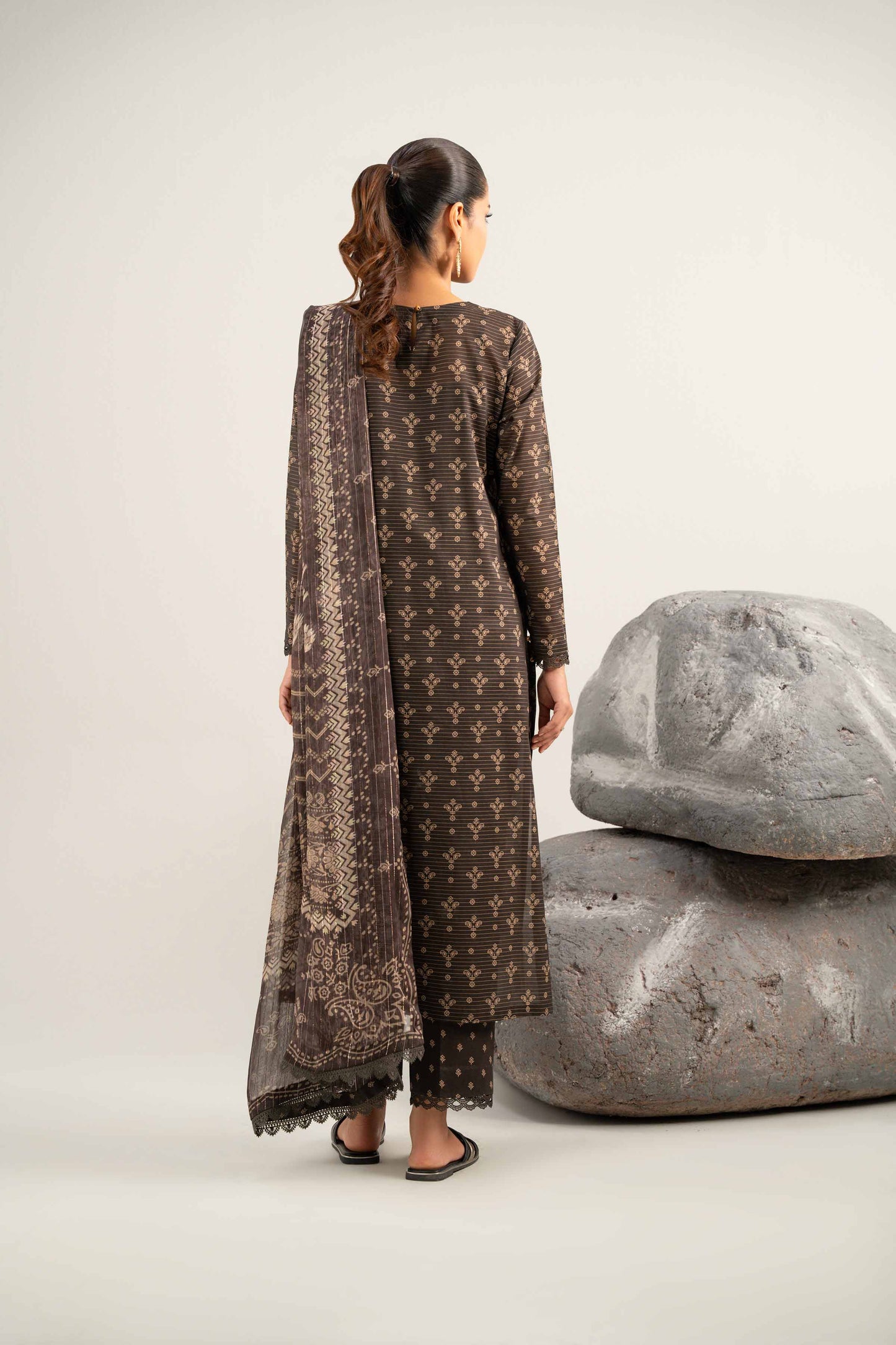 3 Piece - Digital Printed Embroidered Suit - 42502047