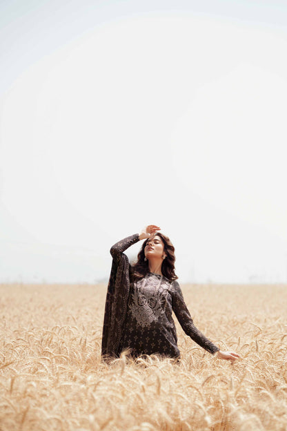 3 Piece - Digital Printed Embroidered Suit - 42502047