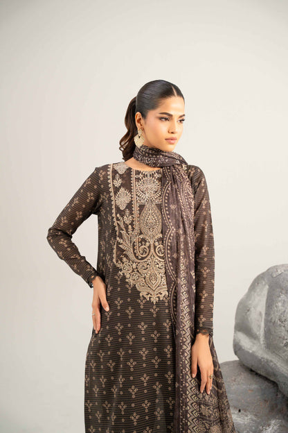 3 Piece - Digital Printed Embroidered Suit - 42502047