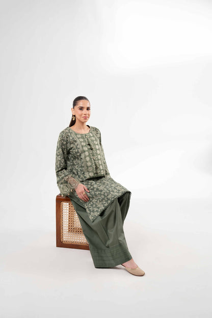 2 Piece - Printed Embroidered Suit - 42502071