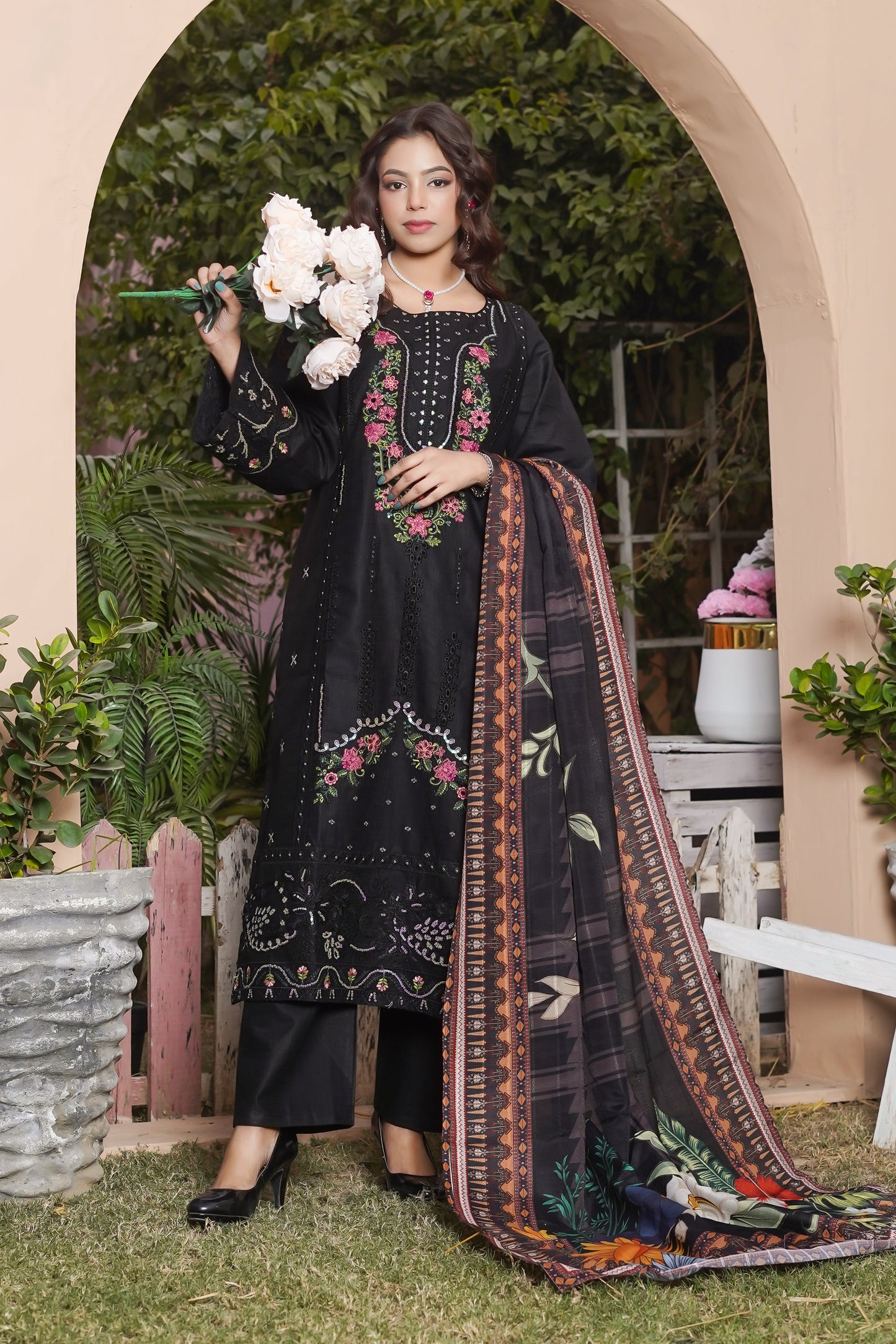 Black 3 piece suit stich