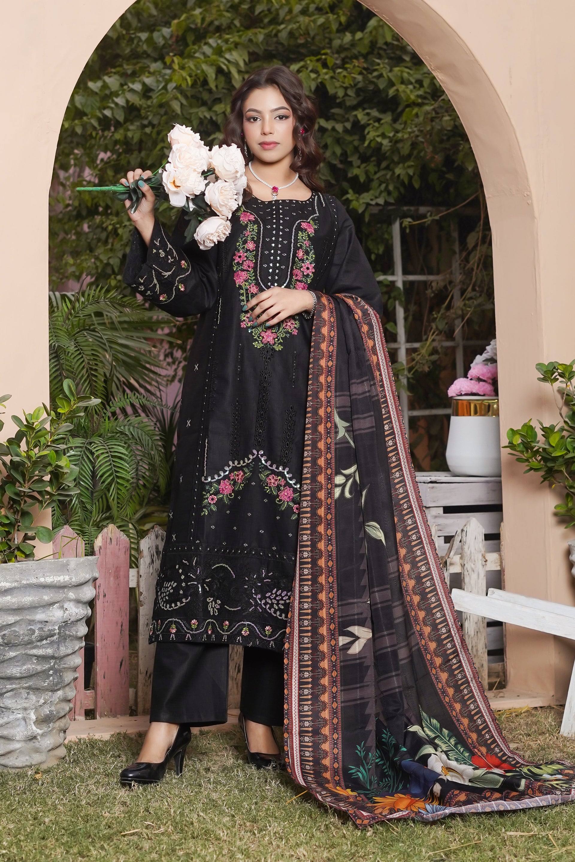 Black 3 piece suit stich