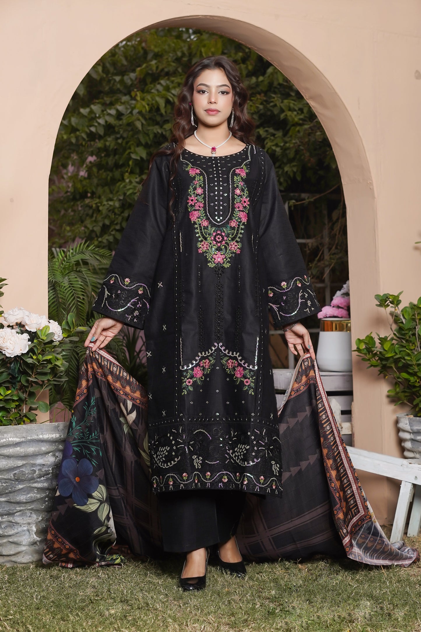 Black 3 piece suit stich