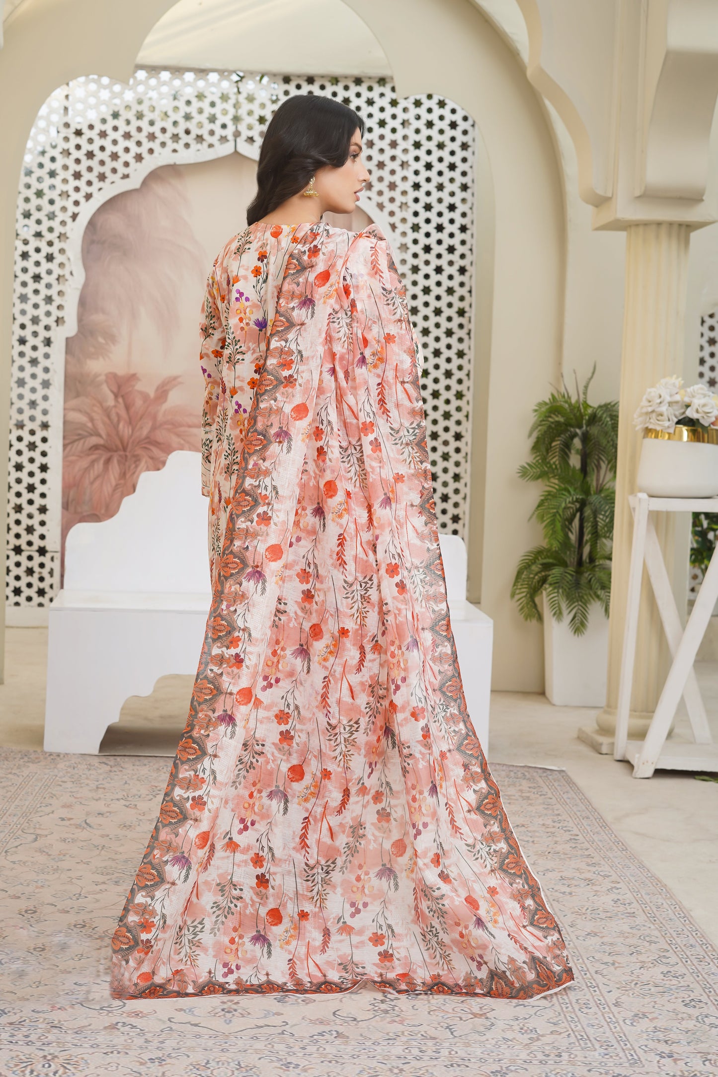 orange 3 piece suit stich